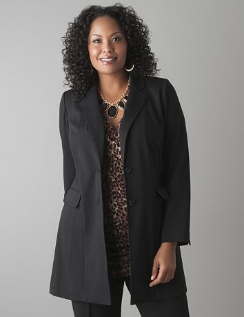 Plus Size Fingertip Ponte Blazer by Lane Bryant