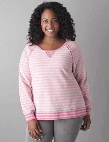 Reversible stripe sweatshirt by Lane Bryant