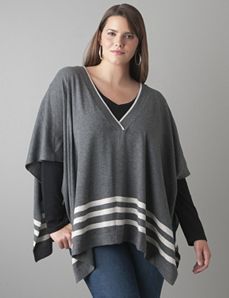 Striped poncho by Lane Bryant