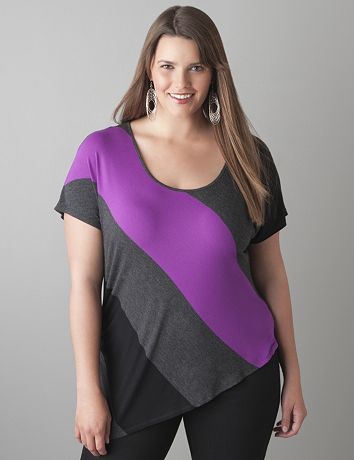 Asymmetric colorblock tunic by Lane Bryant