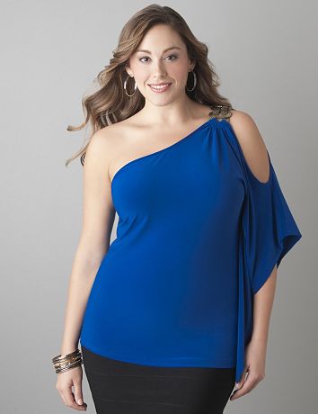 One shoulder embellished top by Lane Bryant