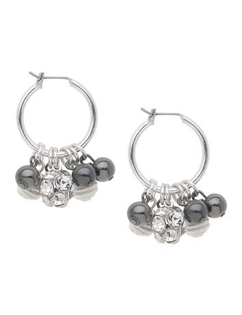 Cluster bead mini hoop earrings by Lane Bryant