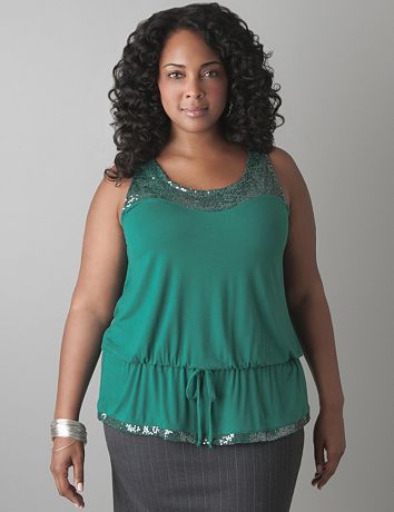 Sequin peplum tank by Lane Bryant