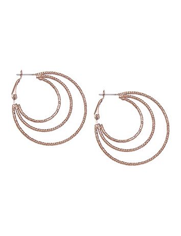 Chocolate triple hoop earrings by Lane Bryant