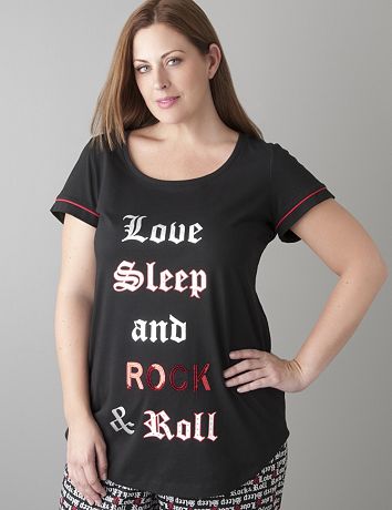 Rock & Roll sleep tee by Cacique