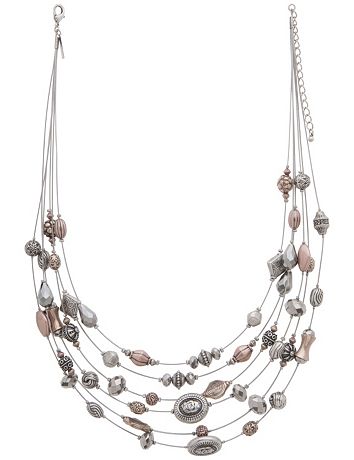 Etched bead illusion necklace by Lane Bryant