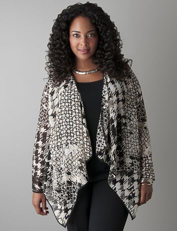 Mixed houndstooth sheer overpiece by Lane Bryant