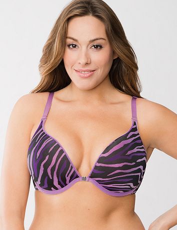 Solid & zebra print reversible plunge by Cacique
