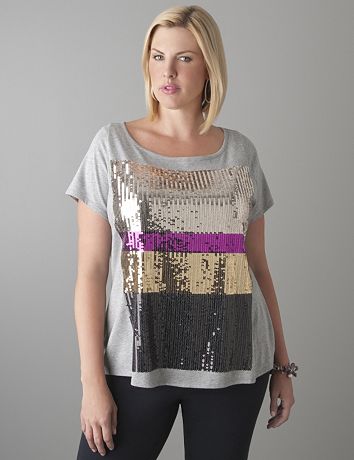 Plus Size Sequin Tee by Lane Bryant