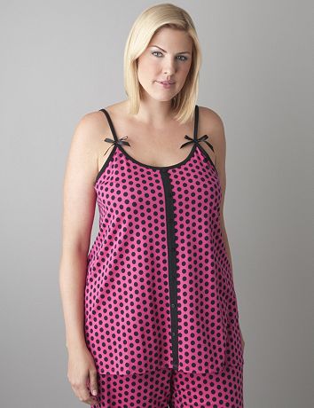 Polka dot buttoned cami by Cacique