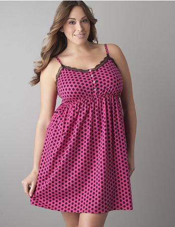 Dots and lace chemise by Cacique