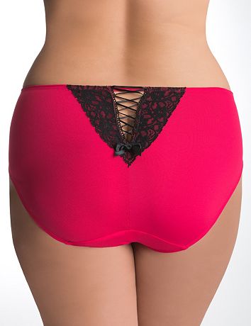 Lace up hipster panty by Cacique