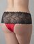 Full Figure Satin & Lace Crotchless Thong Panty