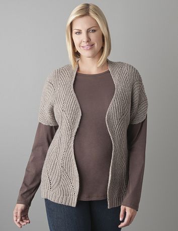 Plus Size Textured Cardi by Lane Bryant