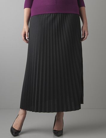 Knife pleat long skirt by Lane Bryant