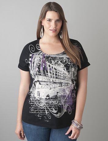 Embellished bus tee by Lane Bryant