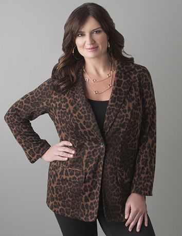 Ponte animal print jacket by Lane Bryant