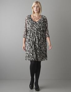 Plus Size Feather Print Dress by Lane Bryant