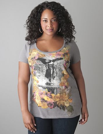 Floral fountain screen tee by Lane Bryant