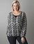 Plus Size Zebra Print Surplice Top