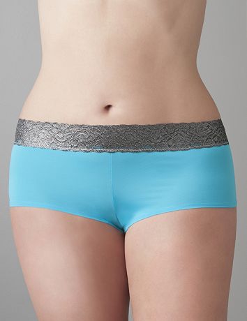 Plus Size Boyshort with Metallic Lace by Cacique