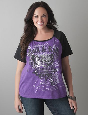 Rock & Roll baseball tee by Lane Bryant