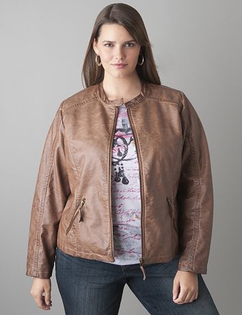 Faux leather jacket by Lane Bryant