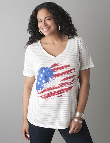 American flag glitter tee by Lane Bryant