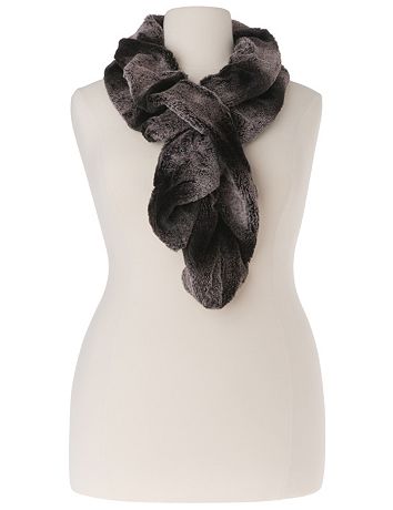 Faux Chinchilla Fur Scarf by Lane Bryant