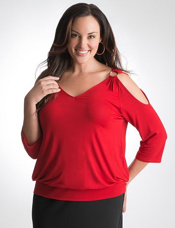 Plus Size Cold Shoulder Top by Lane Bryant