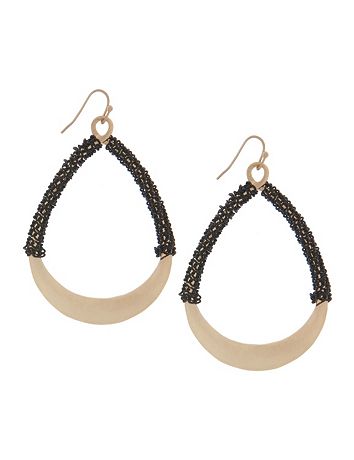 Chain wrapped teardrop earrings by Lane Bryant