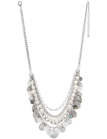 Pearl & disc nested necklace by Lane Bryant