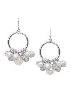 Pearl cluster hoop earrings by Lane Bryant