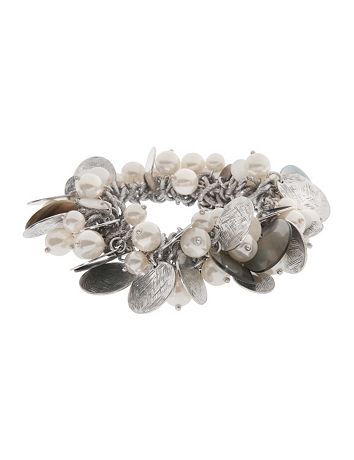 Pearl and disc shaker bracelet by Lane Bryant