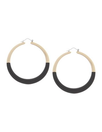 Black & gold hoop earrings by Lane Bryant