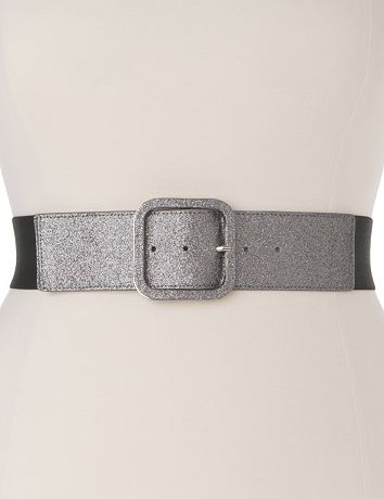 Plus Size Glitter Stretch Belt by Lane Bryant