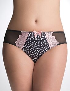 Heart print hipster panty