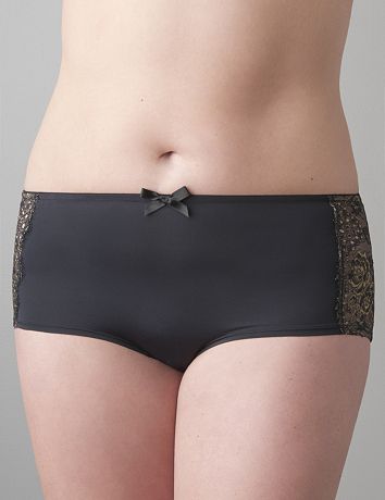 Plus Size Boyshort with Metallic Lace by Cacique