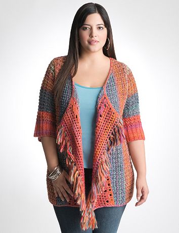 Plus Size Fringe Cardigan by Lane Bryant