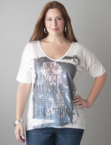 Sparkle stripe graphic tee by Lane Bryant
