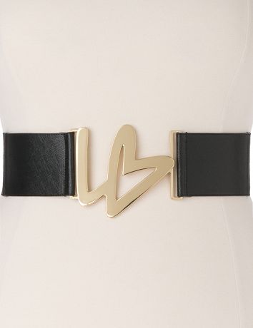 Plus Size Stretch Belt with Icon Buckle