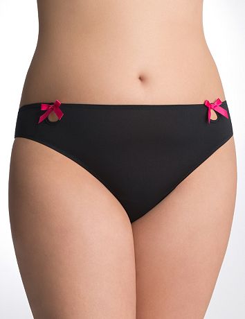 Plus Size Feather puff thong panty by Cacique