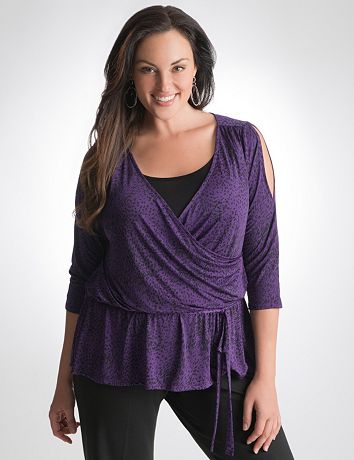 Plus Size Print Peplum Top by Lane Bryant