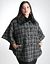 Fur Collared Plaid Cape by Lane Bryant