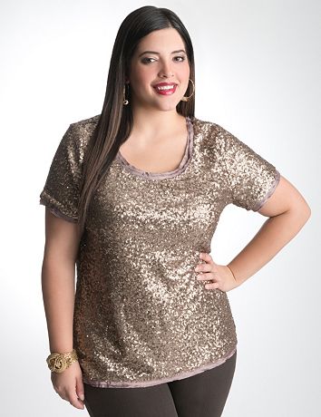 Full Figure Sequin Tee by Lane Bryant