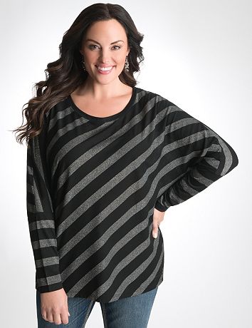 Shimmer stripe dolman top by Seven7