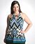 Plus Size Mixed Print Halter Top