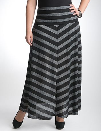 Metallic chevron stripe skirt by Seven7
