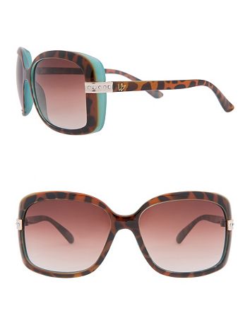 Two Tone Animal Print Sunglasses by Lane Bryant