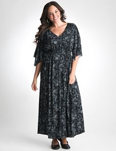 Plus Size Kimono Sleeve Maxi Dress by Lane Bryant